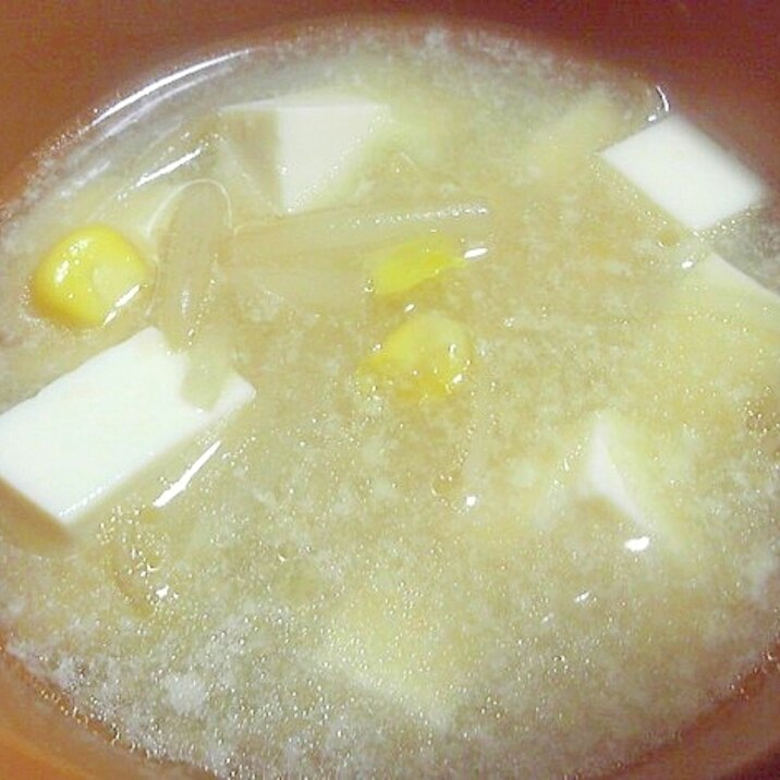 豆腐とコーンの中華スープ